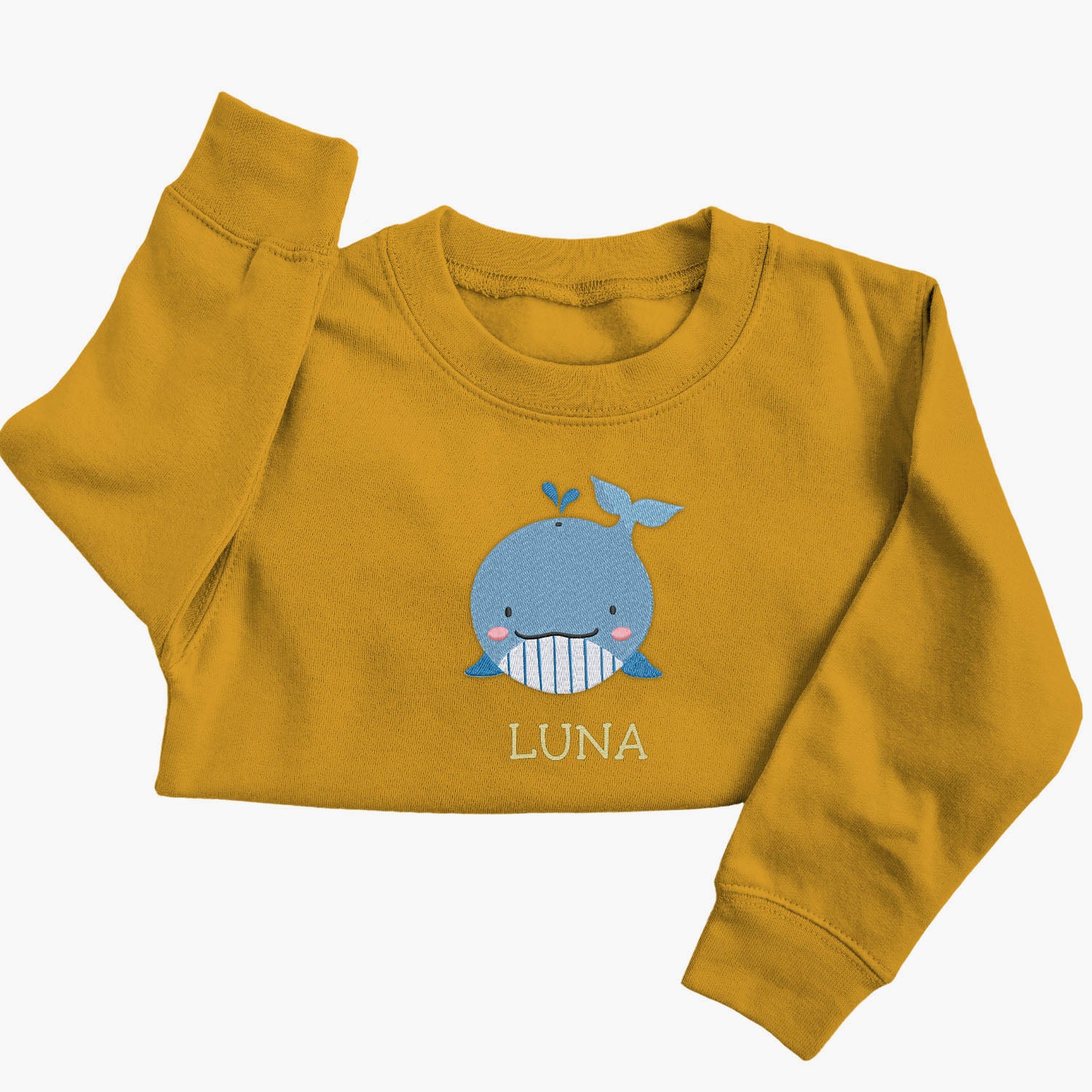 Personalised 'On The Wild Side' Embroidered Children's Whale Jumper