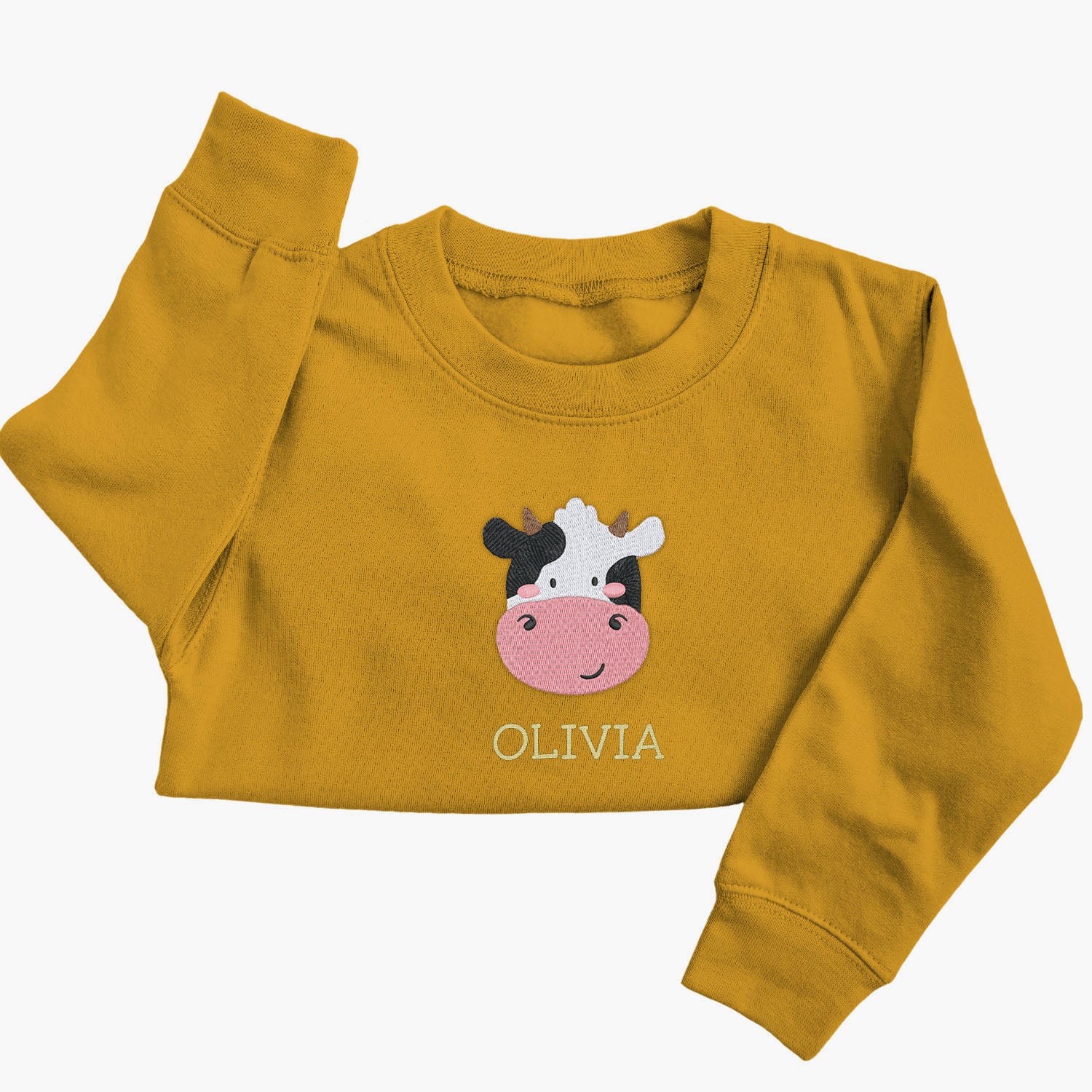 Personalised 'On The Wild Side' Embroidered Children's Cow Jumper