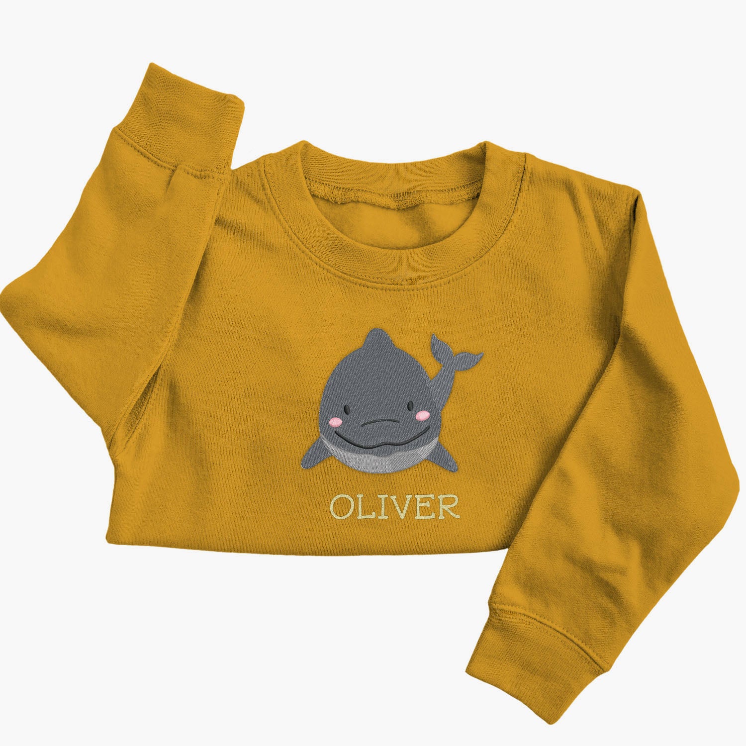 Personalised 'On The Wild Side' Embroidered Children's Dolphin Jumper