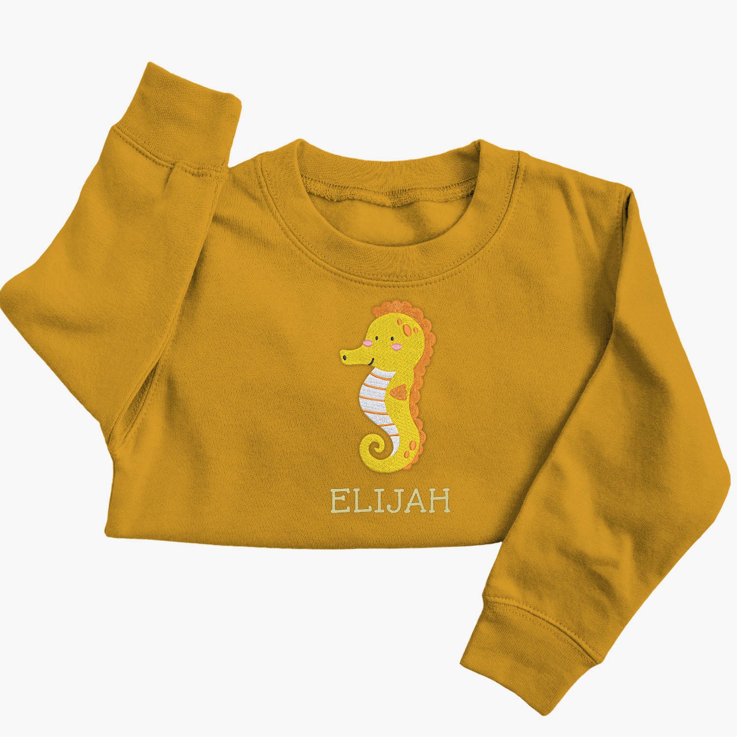 Personalised 'On The Wild Side' Embroidered Children's Seahorse Jumper