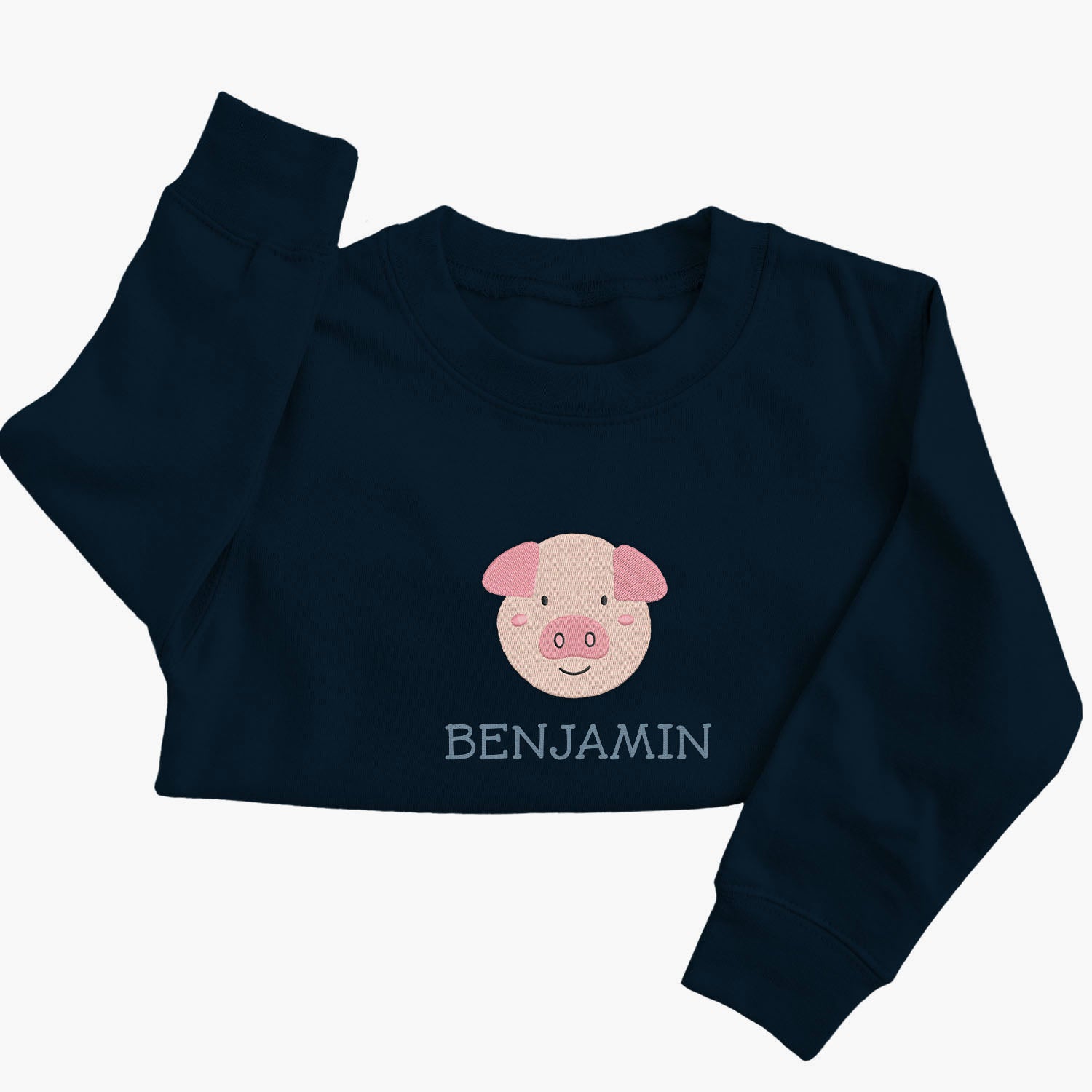 Personalised 'On The Wild Side' Embroidered Children's Pig Jumper