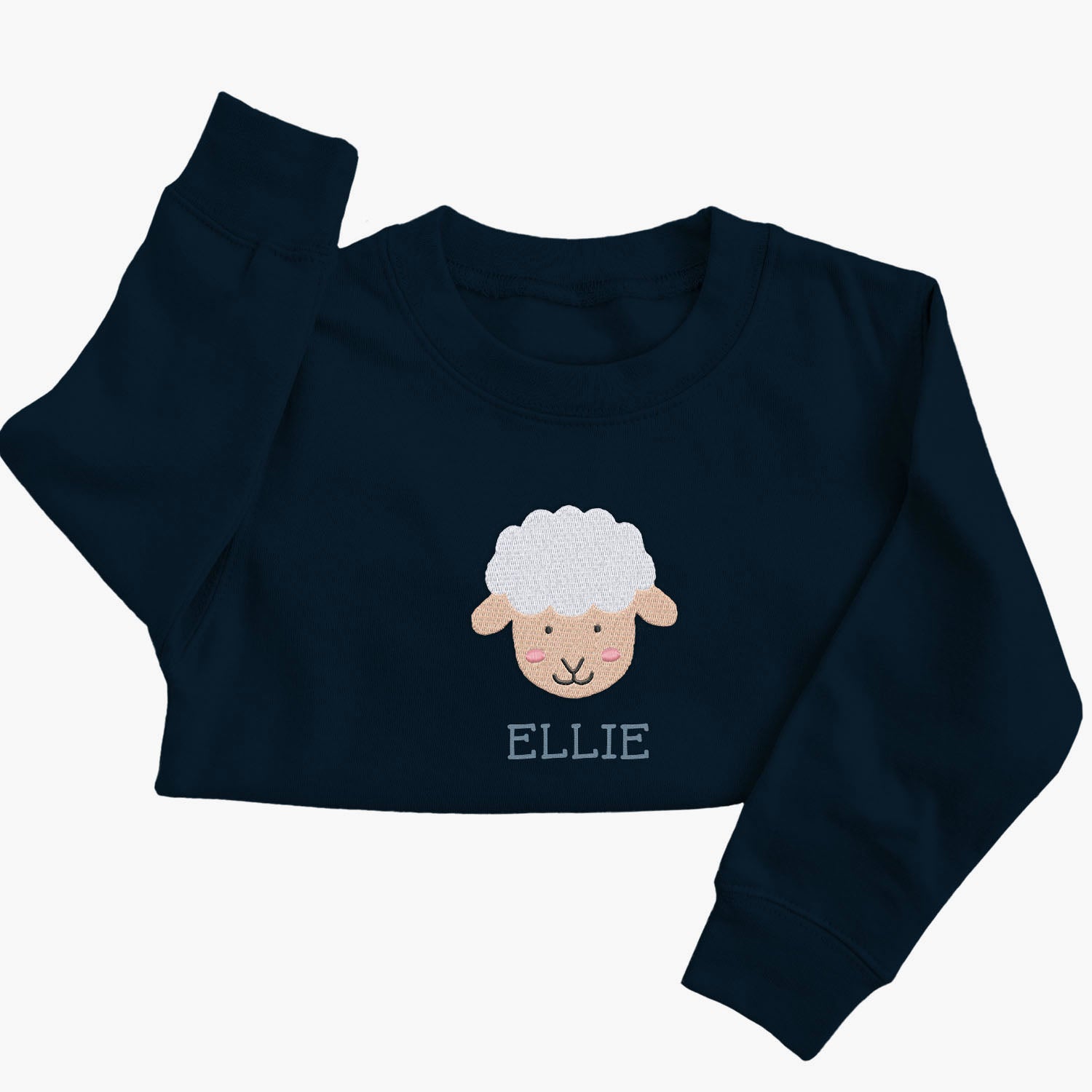 Personalised 'On The Wild Side' Embroidered Children's Sheep Jumper