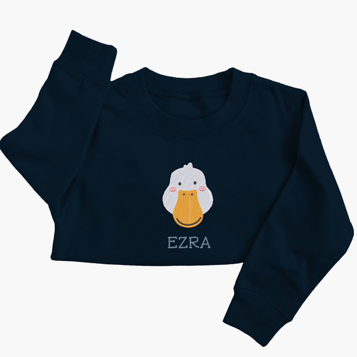 Personalised 'On The Wild Side' Embroidered Children's Duck Jumper