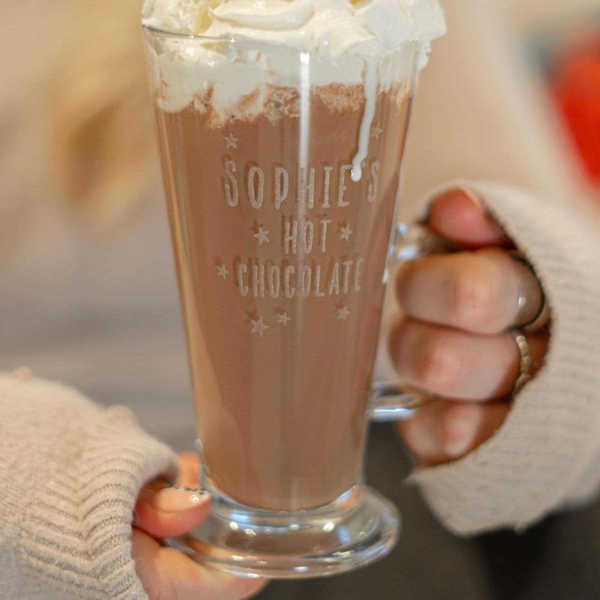 Personalised Christmas Hot Chocolate Glass