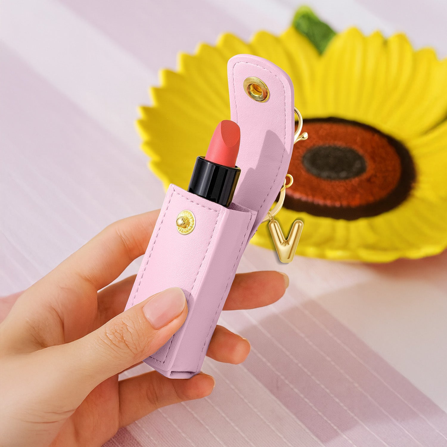 工芸品 Frog Sterling Lipstick Case   Vegan Leather Lipstick Case with Bubble Initial | Jonny's Sister
