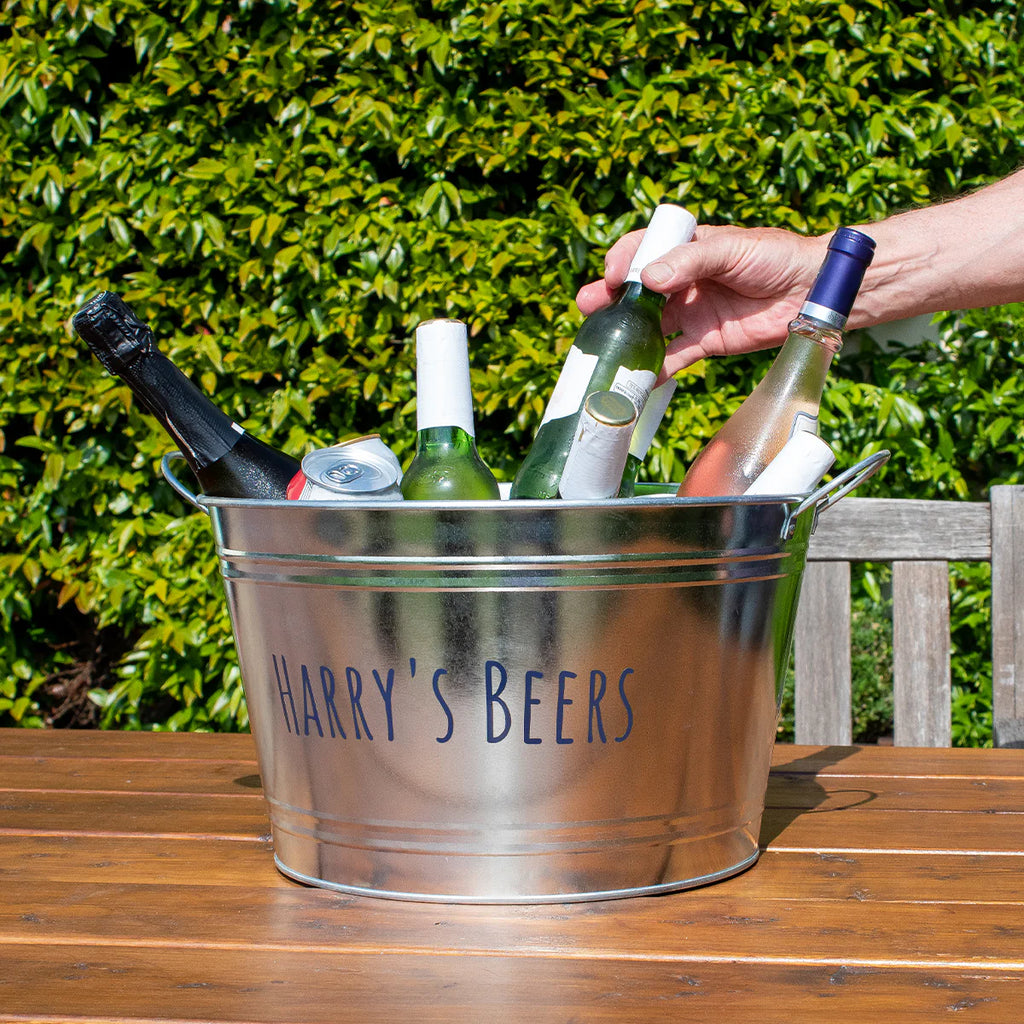 Personalised Beer Bucket Galvanised Steel Name