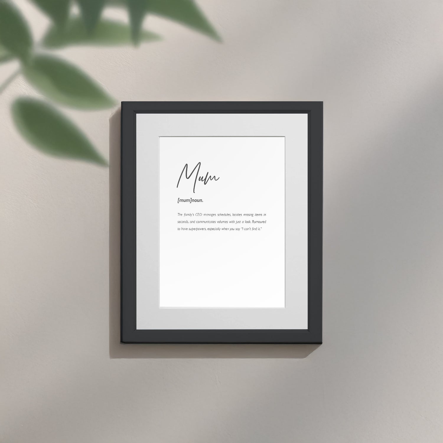 Personalised Mum Family Keepsake Framed Print