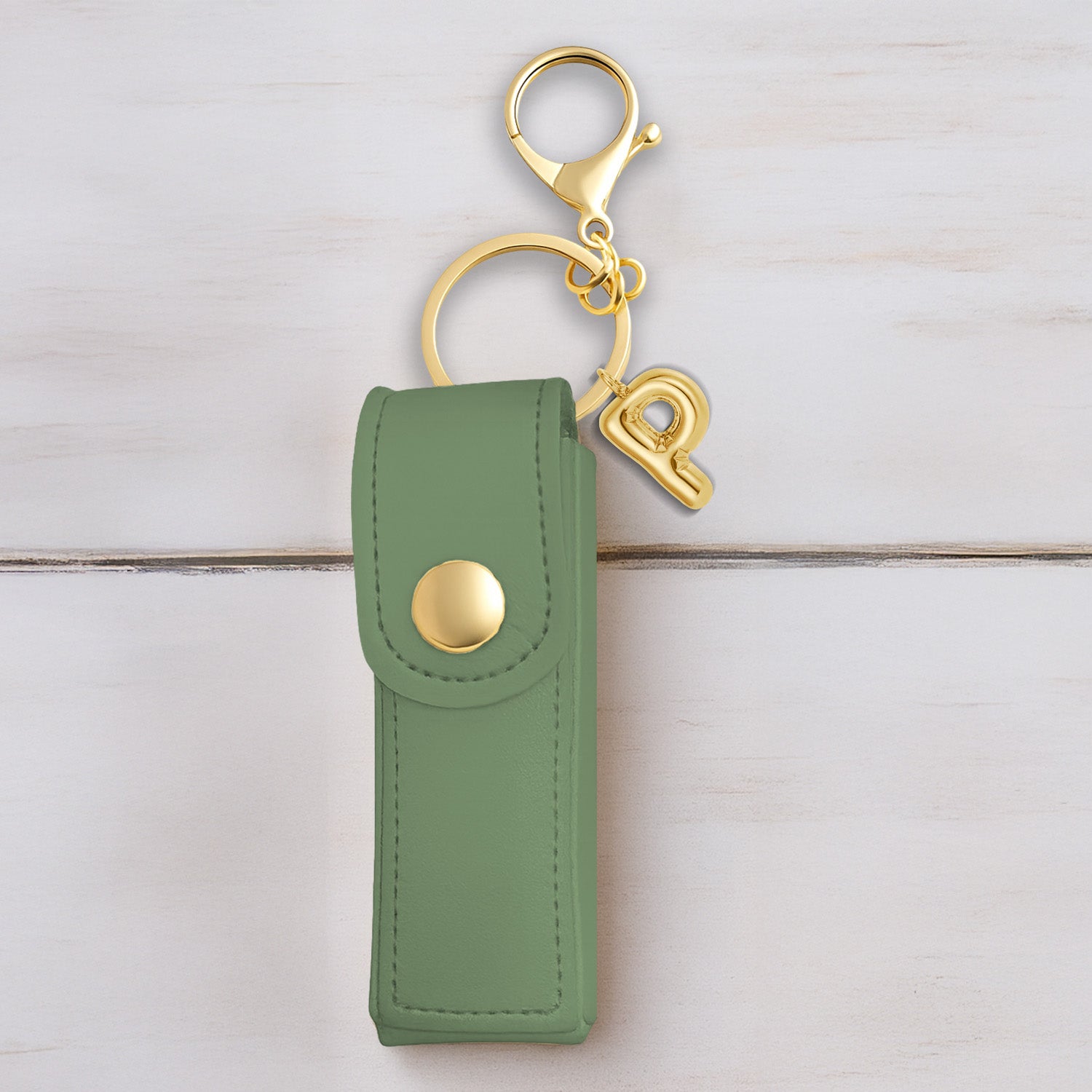 Vegan Leather Lipstick Case with Bubble Initial | Jonny's Sister