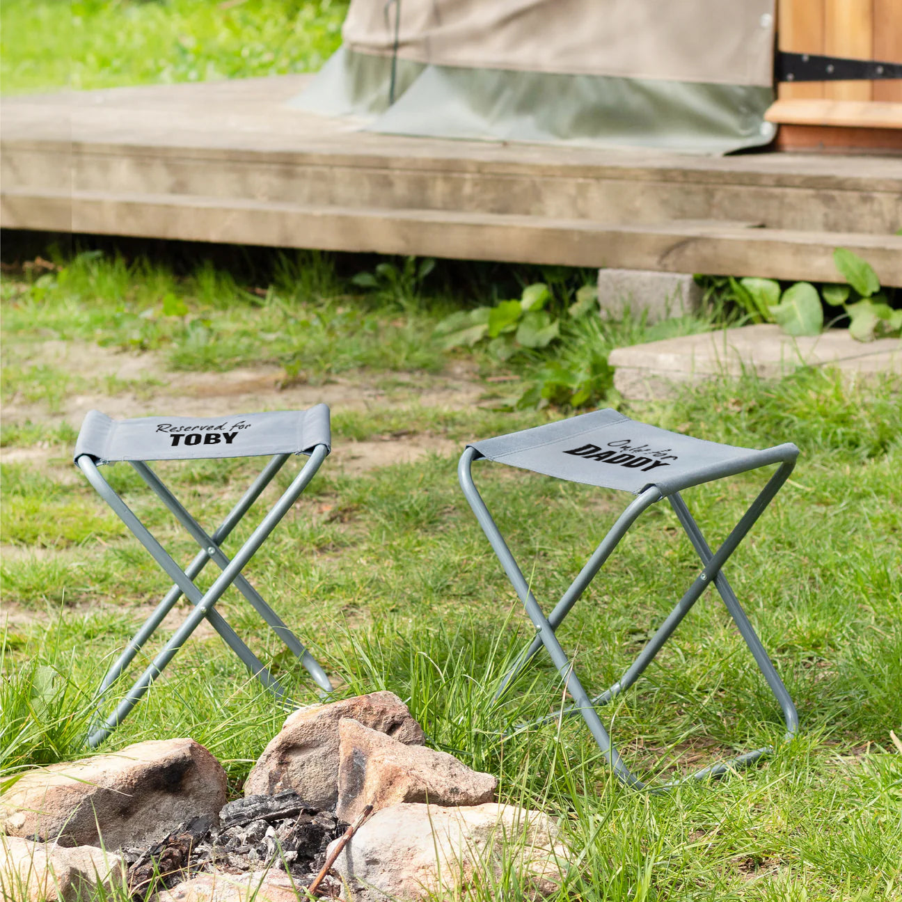 Personalised Camping Stool Charcoal