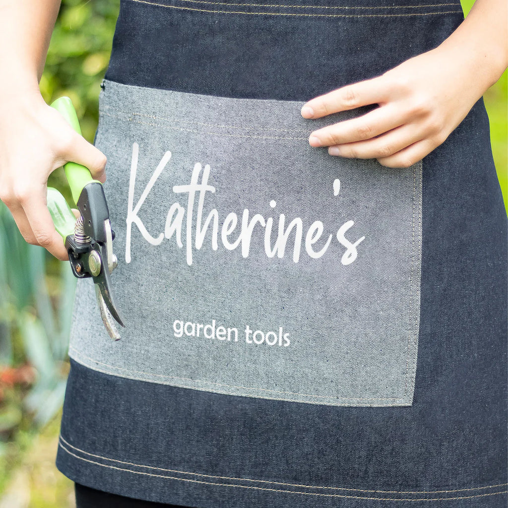 Personalised Denim Garden Apron