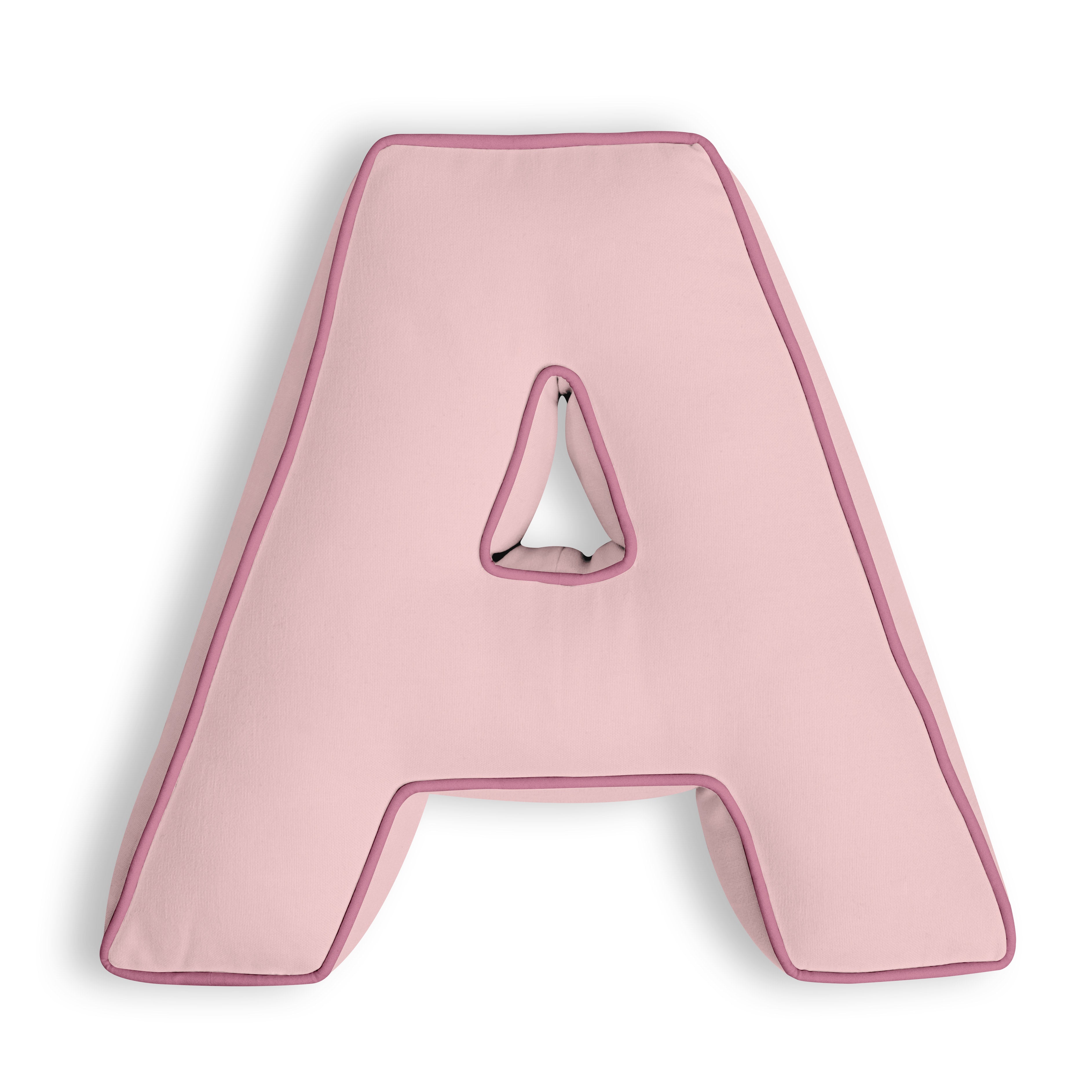 Personalised Letter Cushion 'A' in Soft Pink