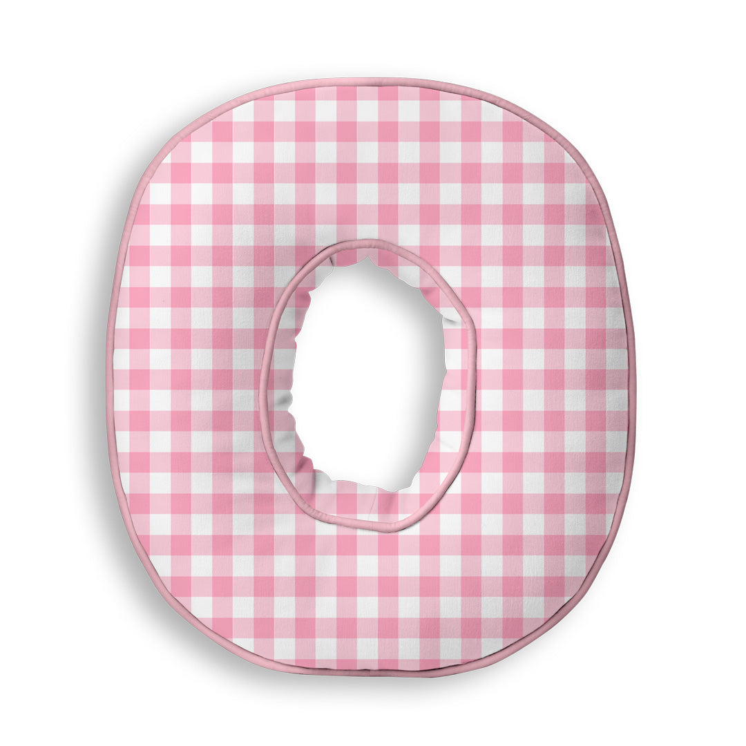Personalised Letter Cushion 'O' in Pink Gingham