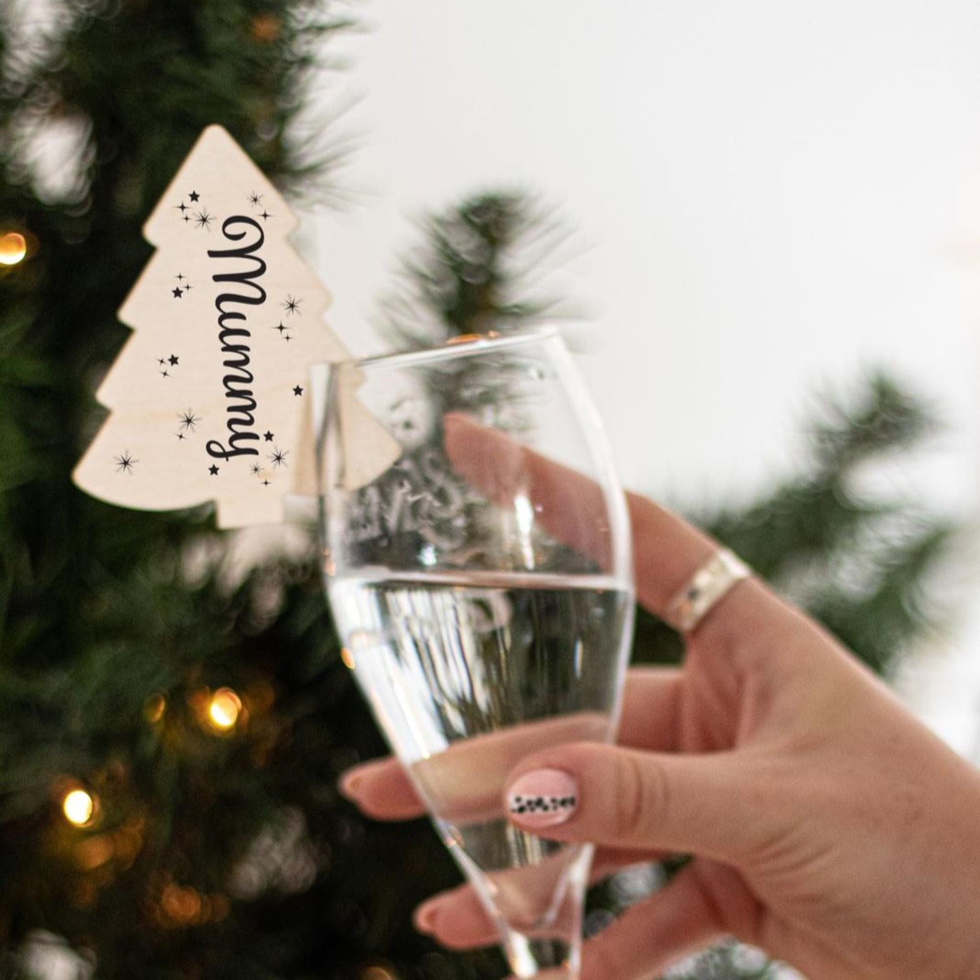 Personalised Wooden Tree Glass Markers