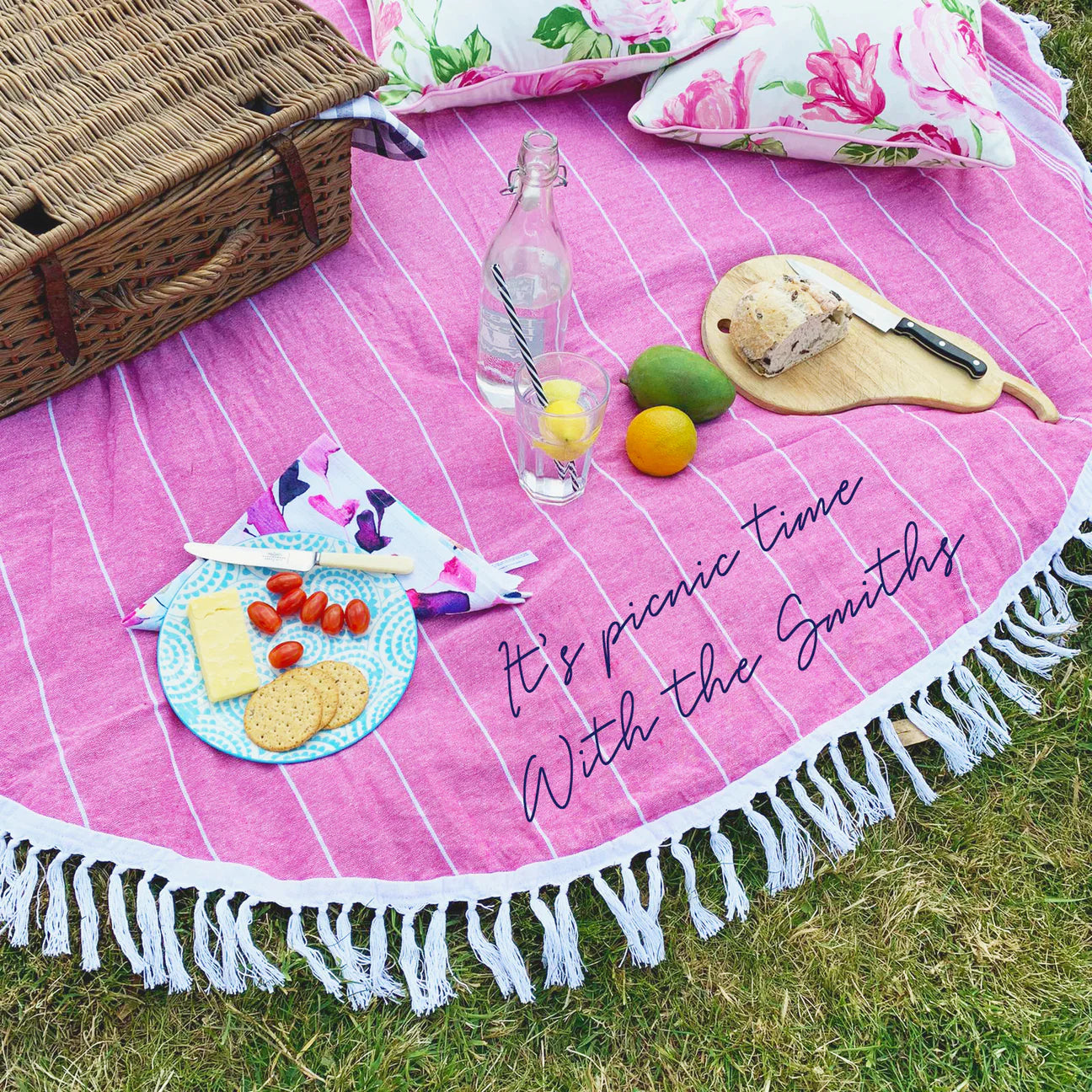 Personalised Round Pink Picnic