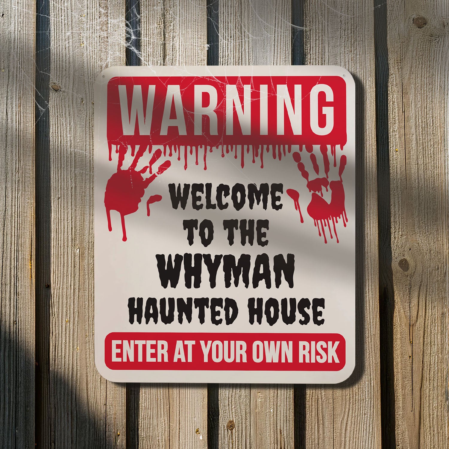 Personalised Halloween Caution Sign