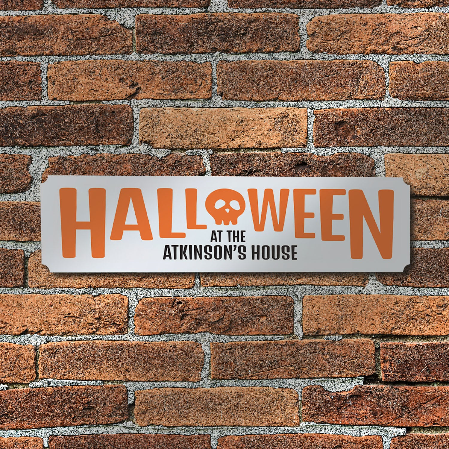 Personalised Halloween House Sign in Orange