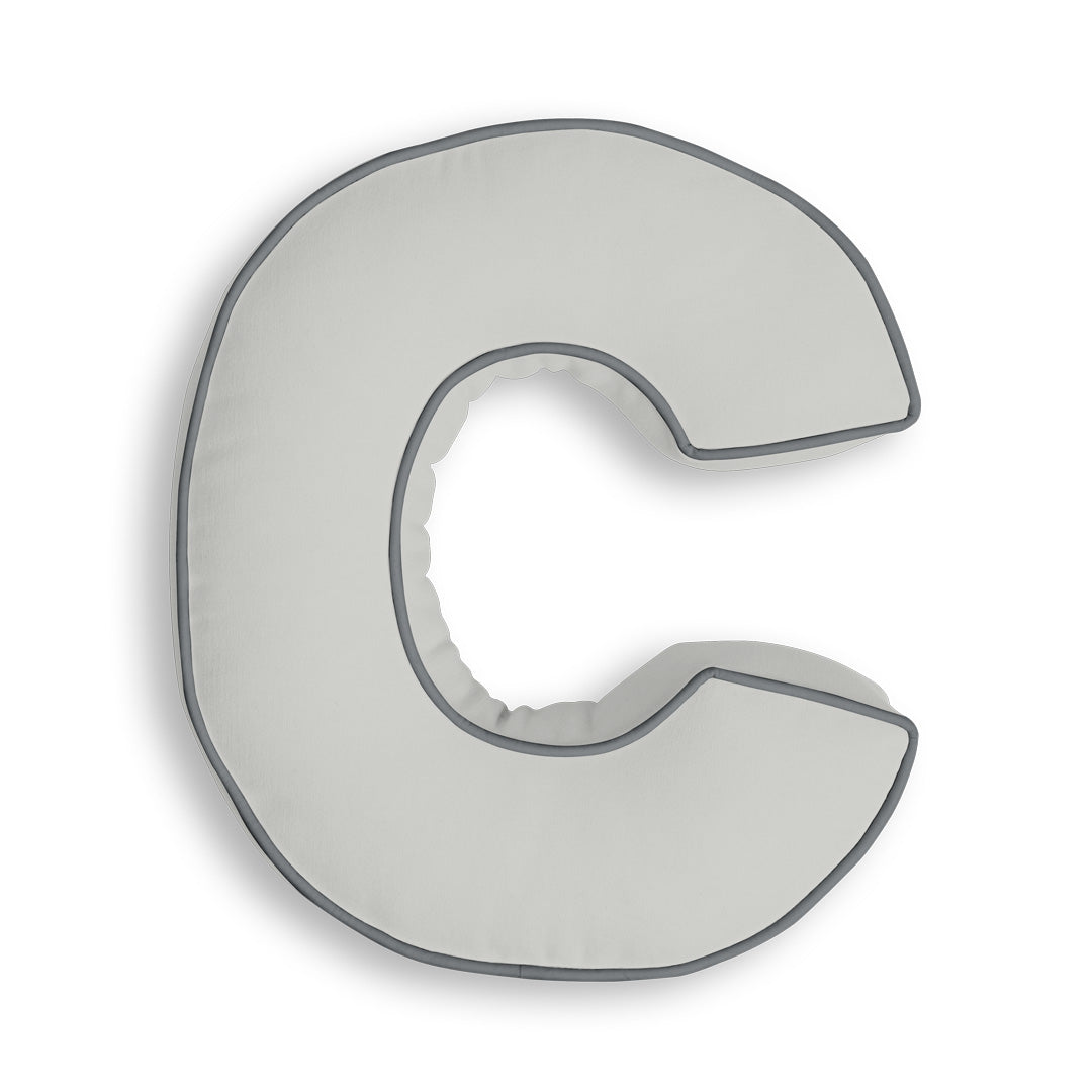 Personalised Letter Cushion 'C' in Silver