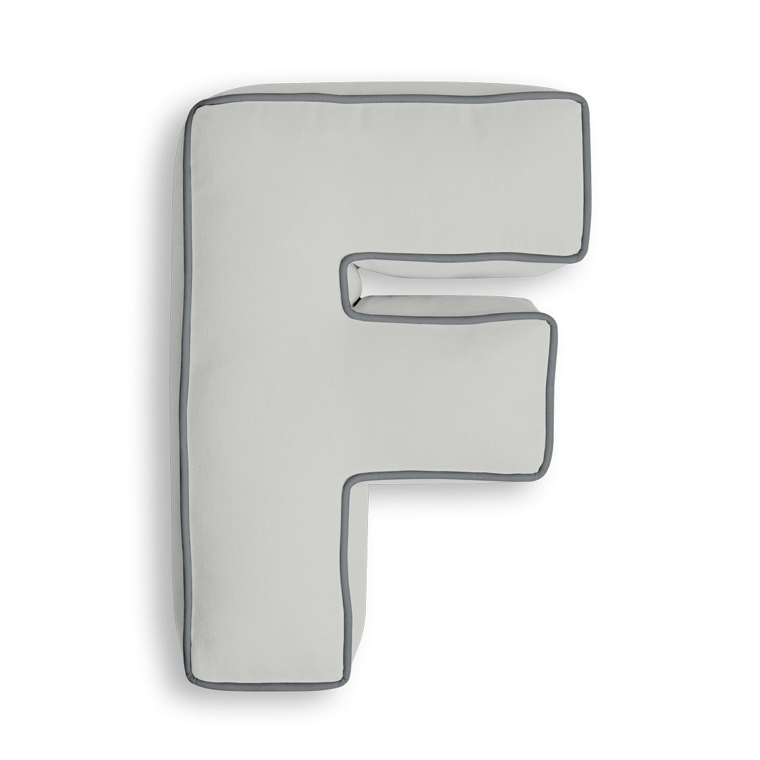 Personalised Letter Cushion 'F' in Silver