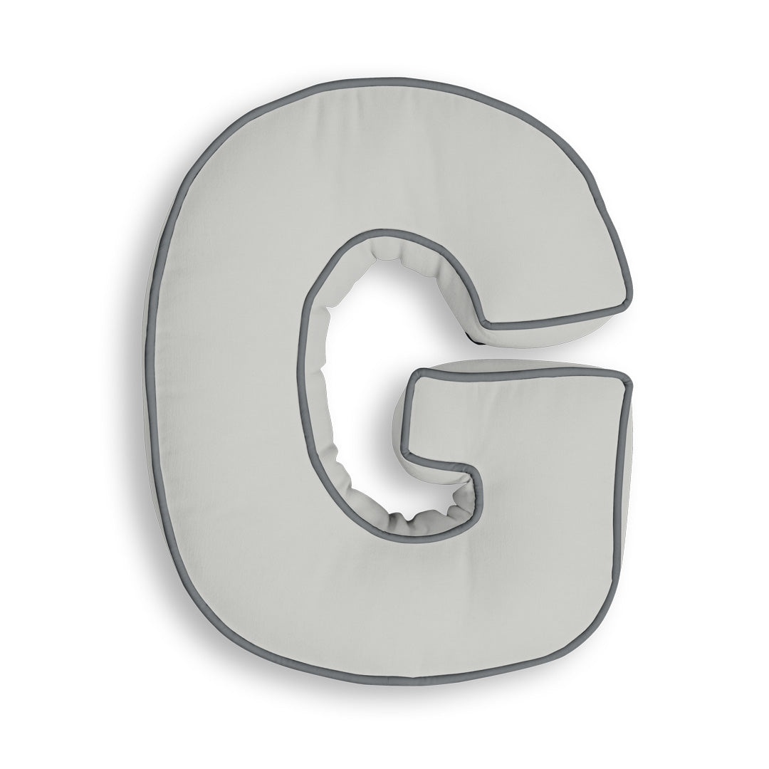 Personalised Letter Cushion 'G' in Silver