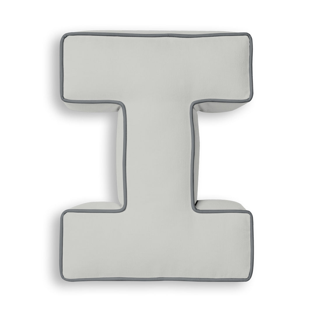Personalised Letter Cushion 'I' in Silver