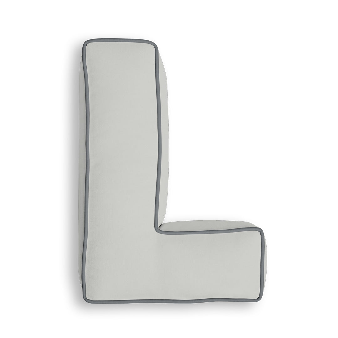 Personalised Letter Cushion 'L' in Silver