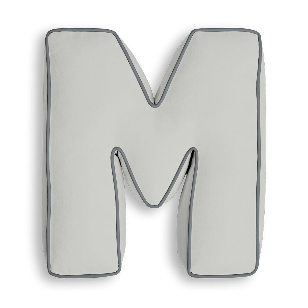 Personalised Letter Cushion 'M' in Silver