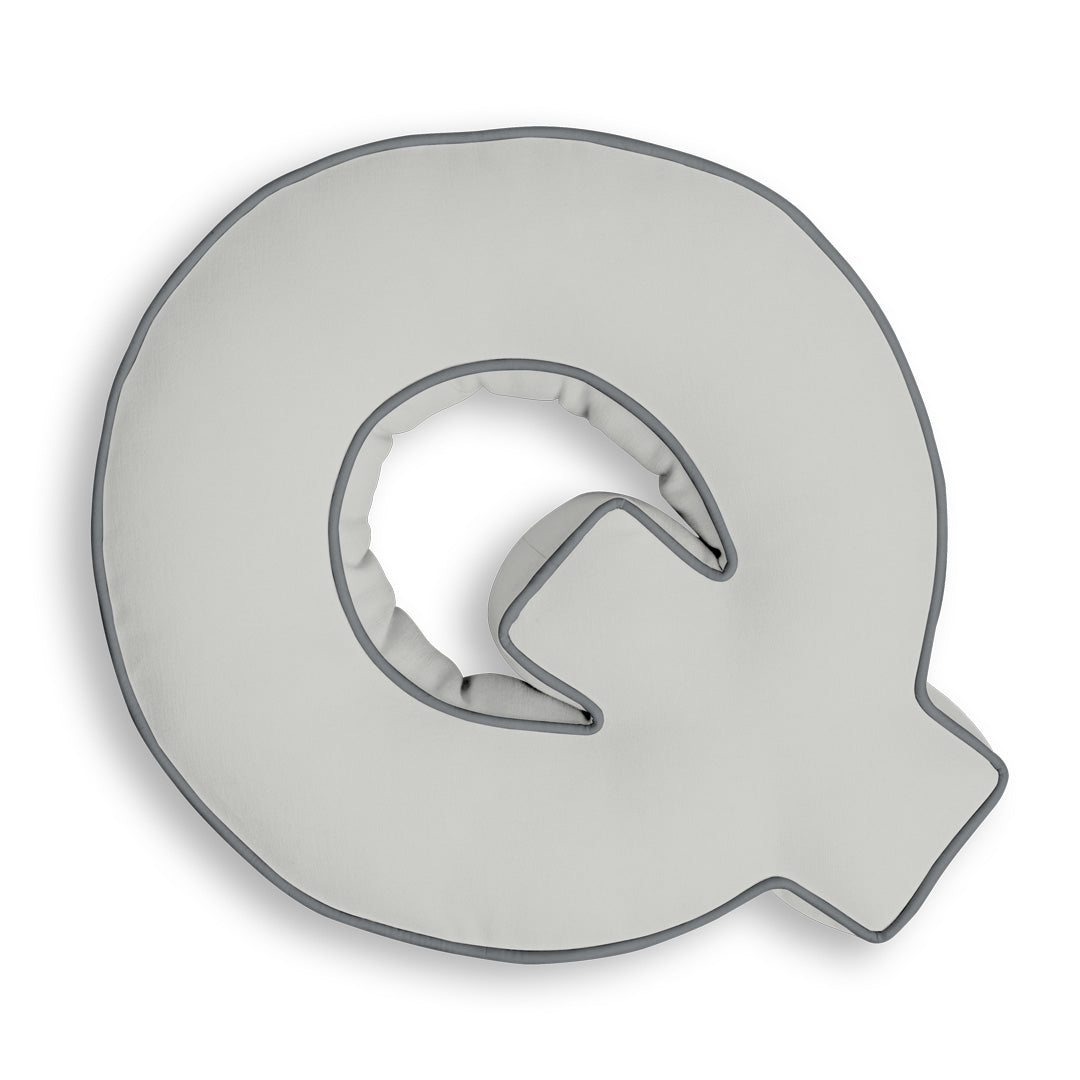 Personalised Letter Cushion 'Q' in Silver
