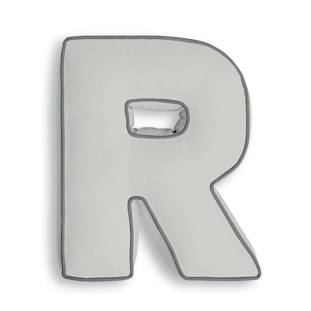 Personalised Letter Cushion 'R' in Silver