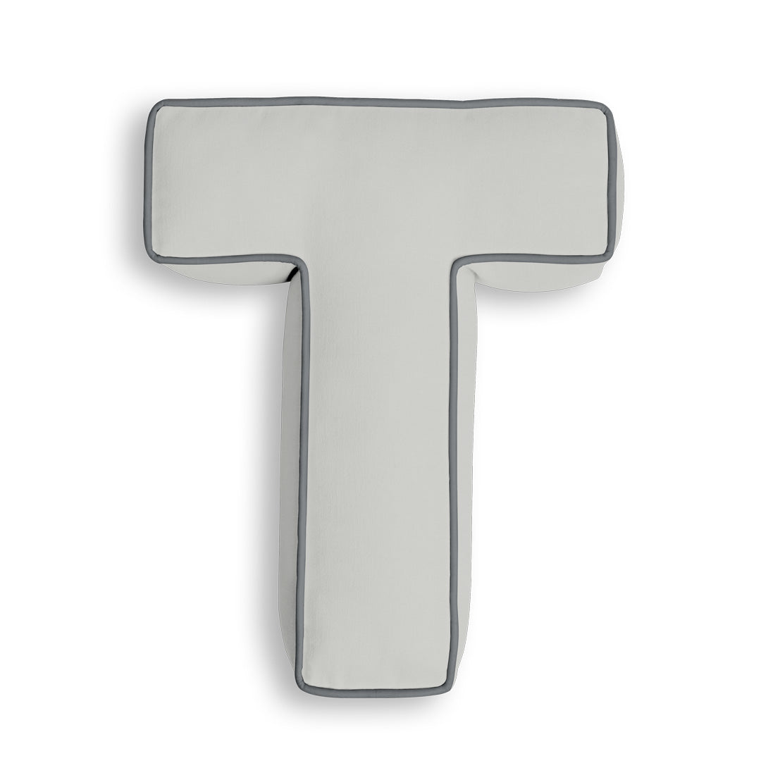Personalised Letter Cushion 'T' in Silver