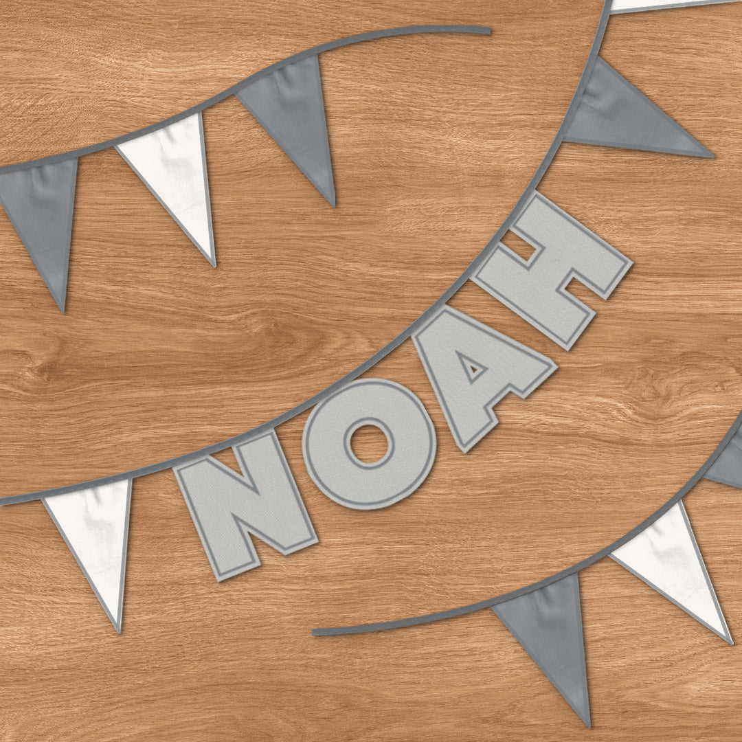 Personalised 4 Letter Name Bunting in Silver