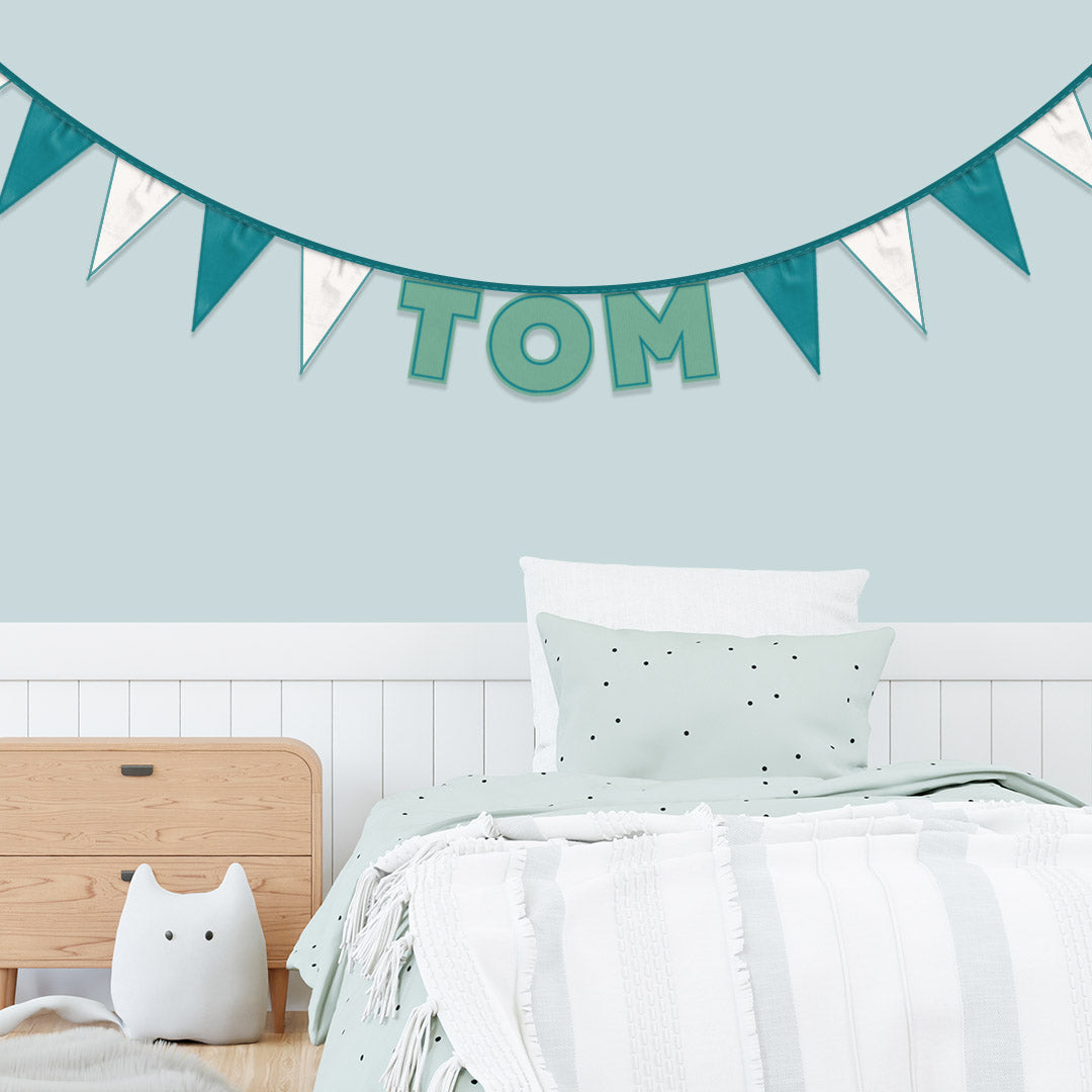Personalised 3 Letter Name Bunting in Teal