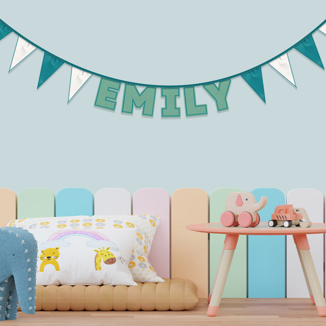 Personalised 5 Letter Name Bunting in Teal