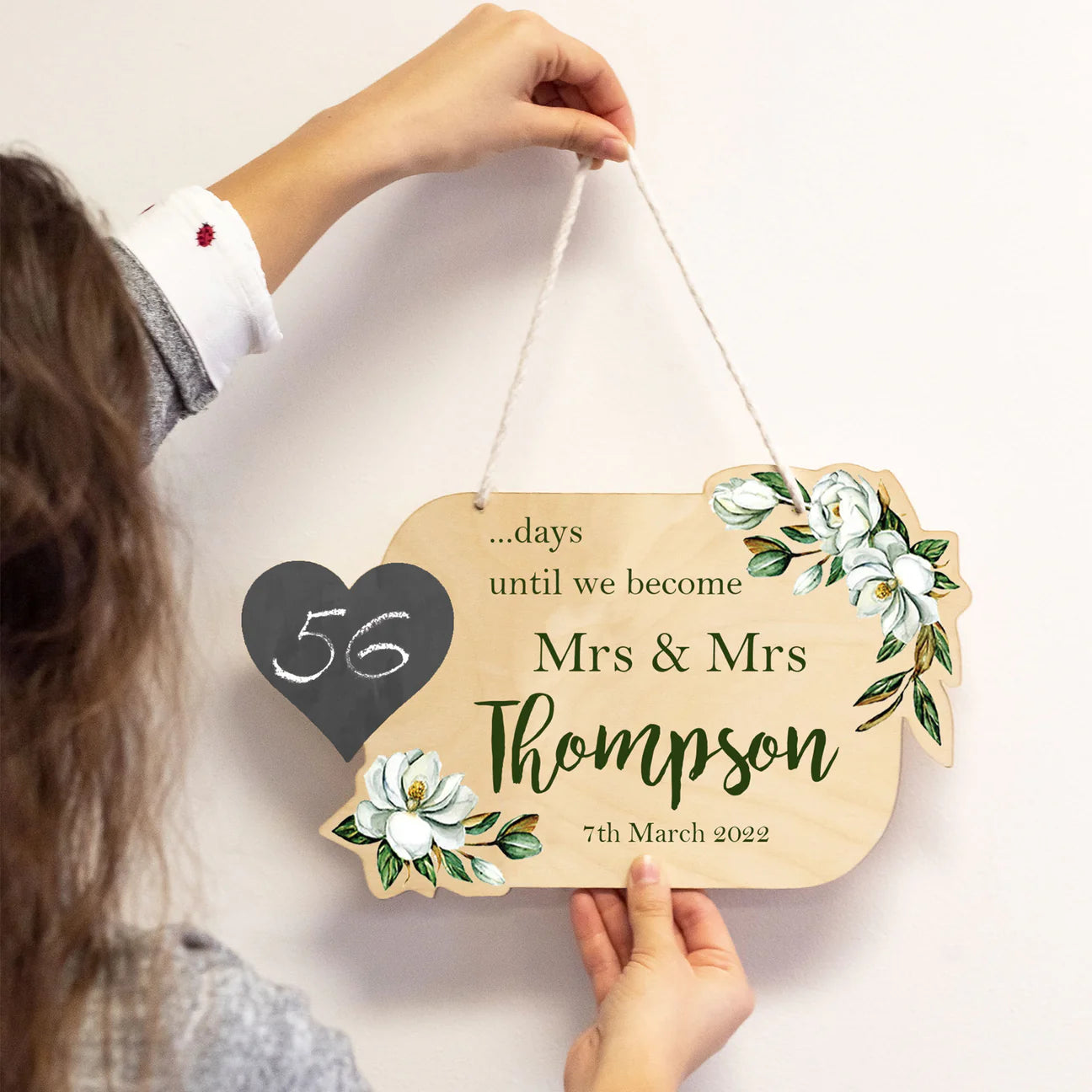 Personalised Wooden Wedding Countdown Sign