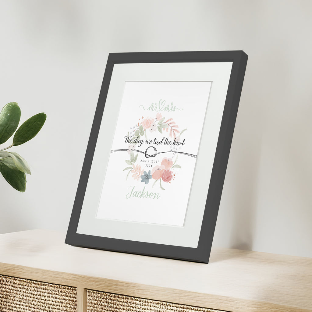 Personalised Anniversary “The Day We Tied Knot” Framed Print