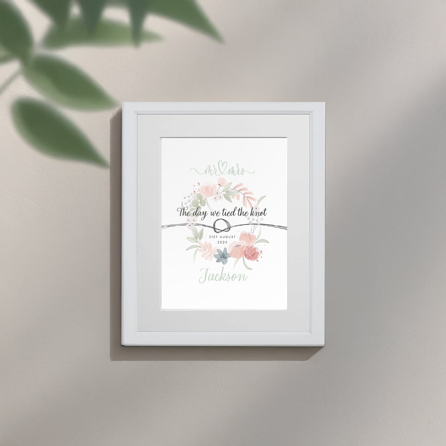 Personalised Anniversary “The Day We Tied The Knot” Framed Print