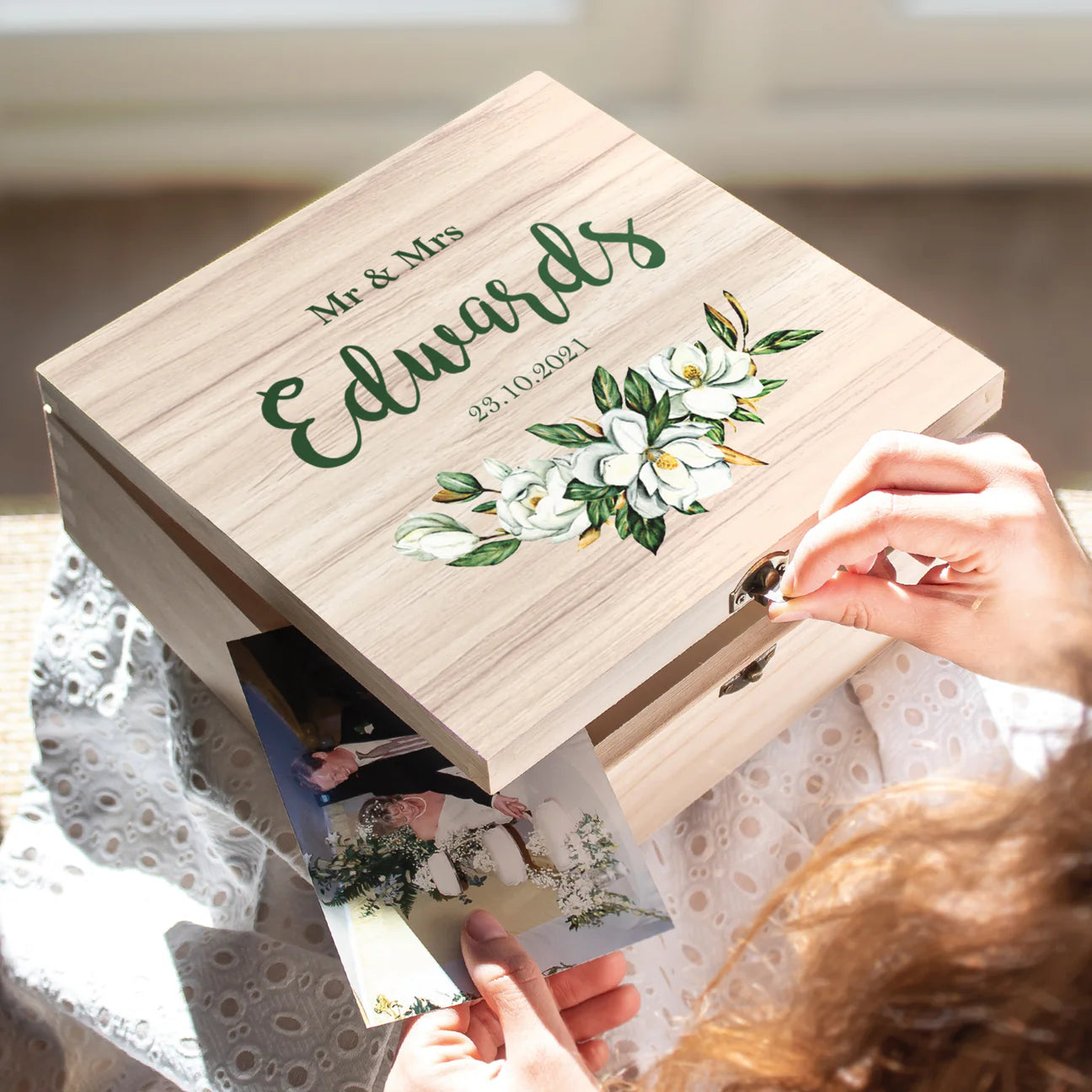 Personalised Wooden Keepsake Wedding Box