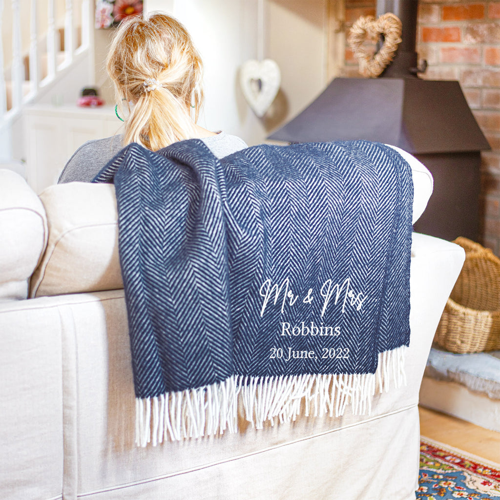 Personalised Couples Wool Blanket