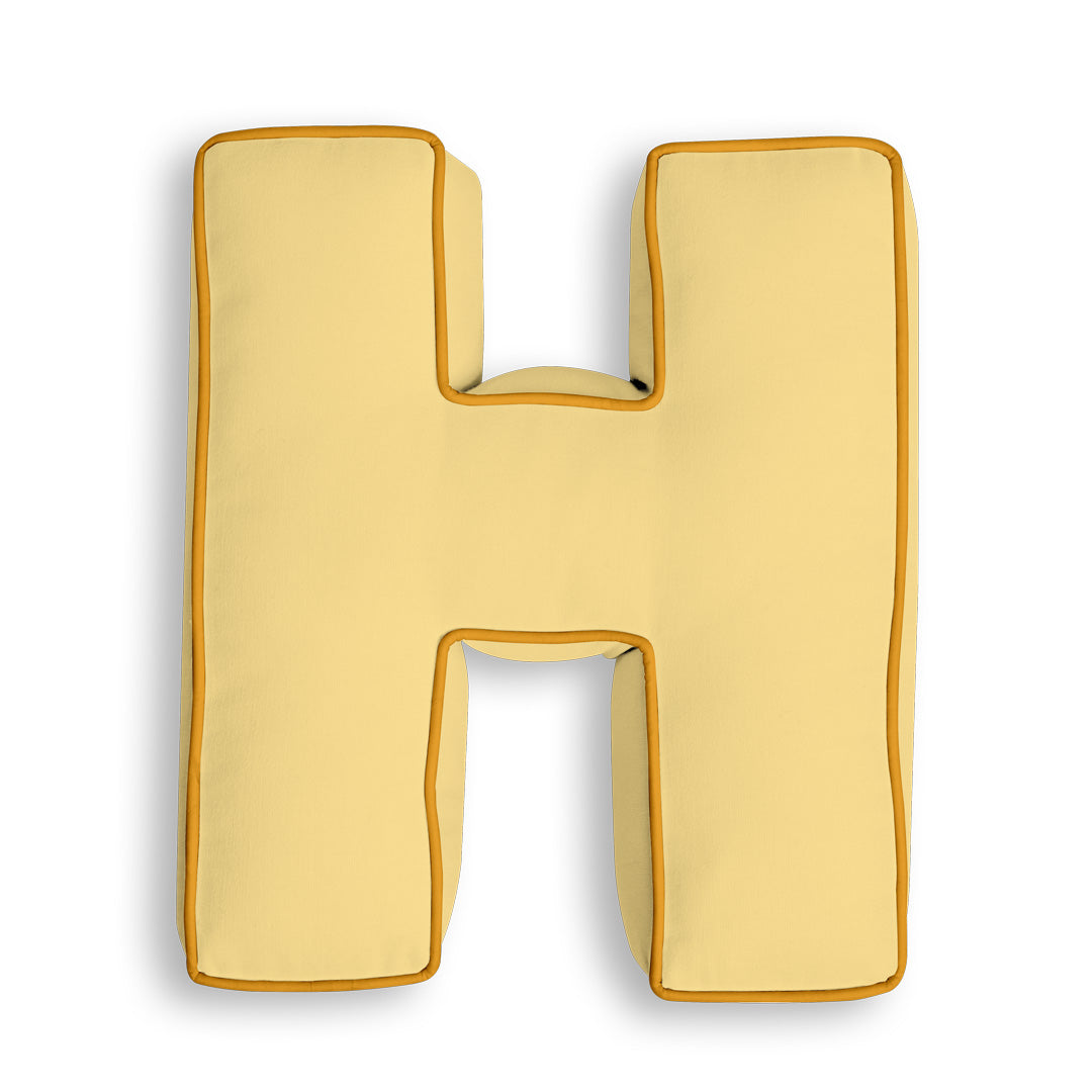 Personalised Letter Cushion 'H' in Sunshine Yellow