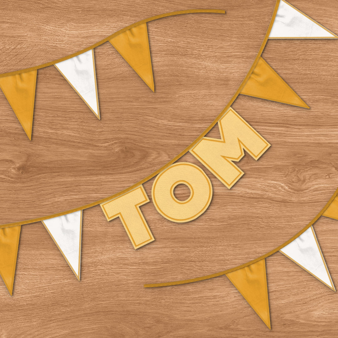 Personalised 3 Letter Name Bunting in Sunshine Yellow