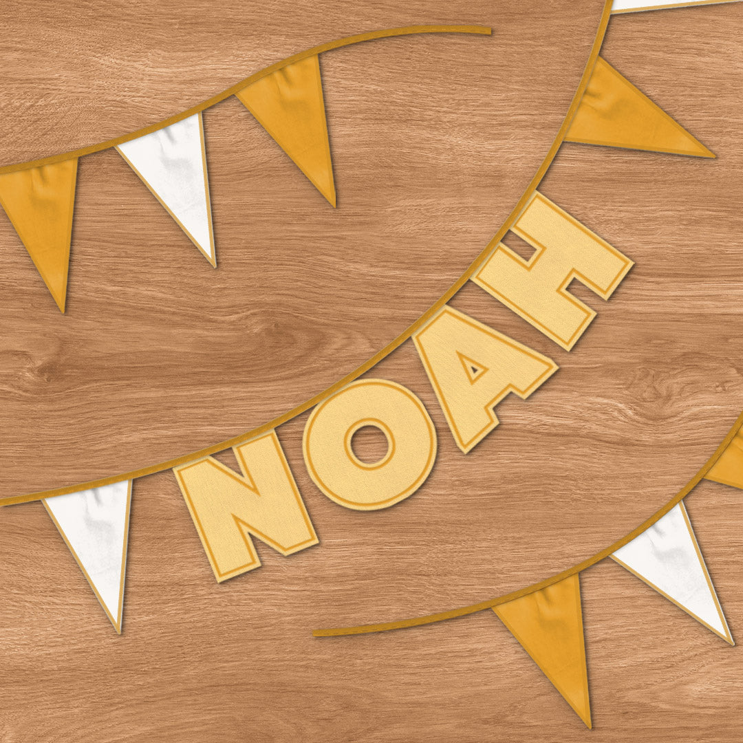 Personalised 4 Letter Name Bunting in Sunshine Yellow