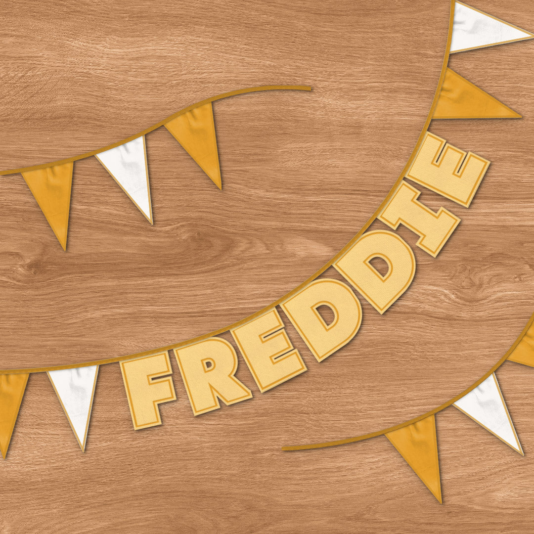 Personalised 7 Letter Name Bunting in Sunshine Yellow