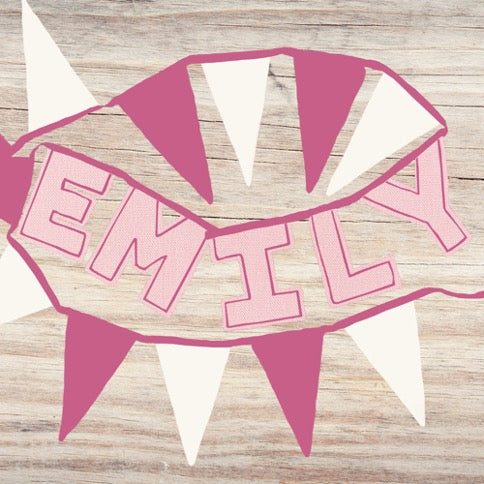 Personalised 8 Letter Name Bunting in Soft Pink