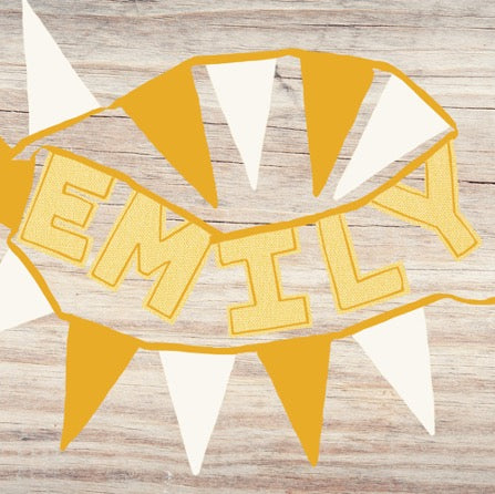 Personalised 3 Letter Name Bunting in Sunshine Yellow