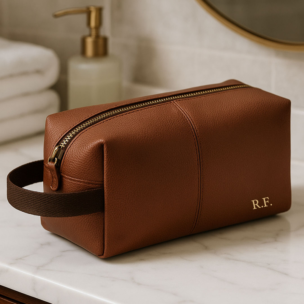 Personalised Vegan Leather Wash Bag