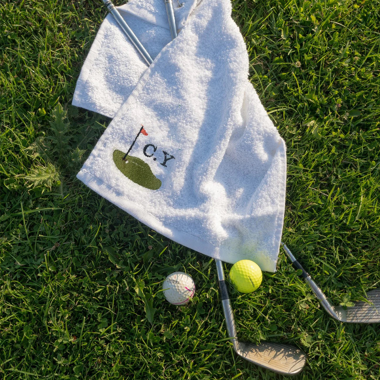 Personalised Embroidered White Golf Towel