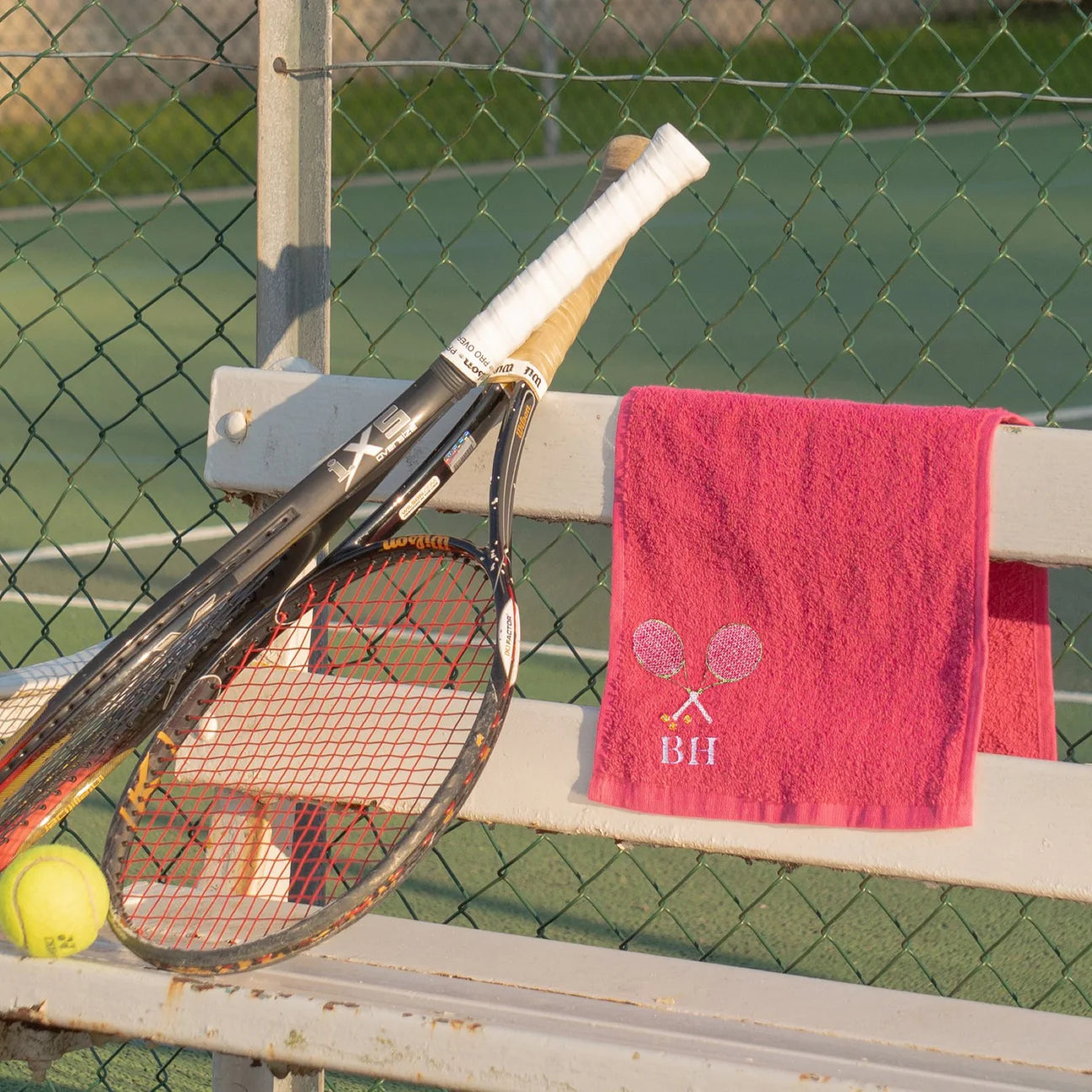 Personalised Embroidered Pink Tennis Towel
