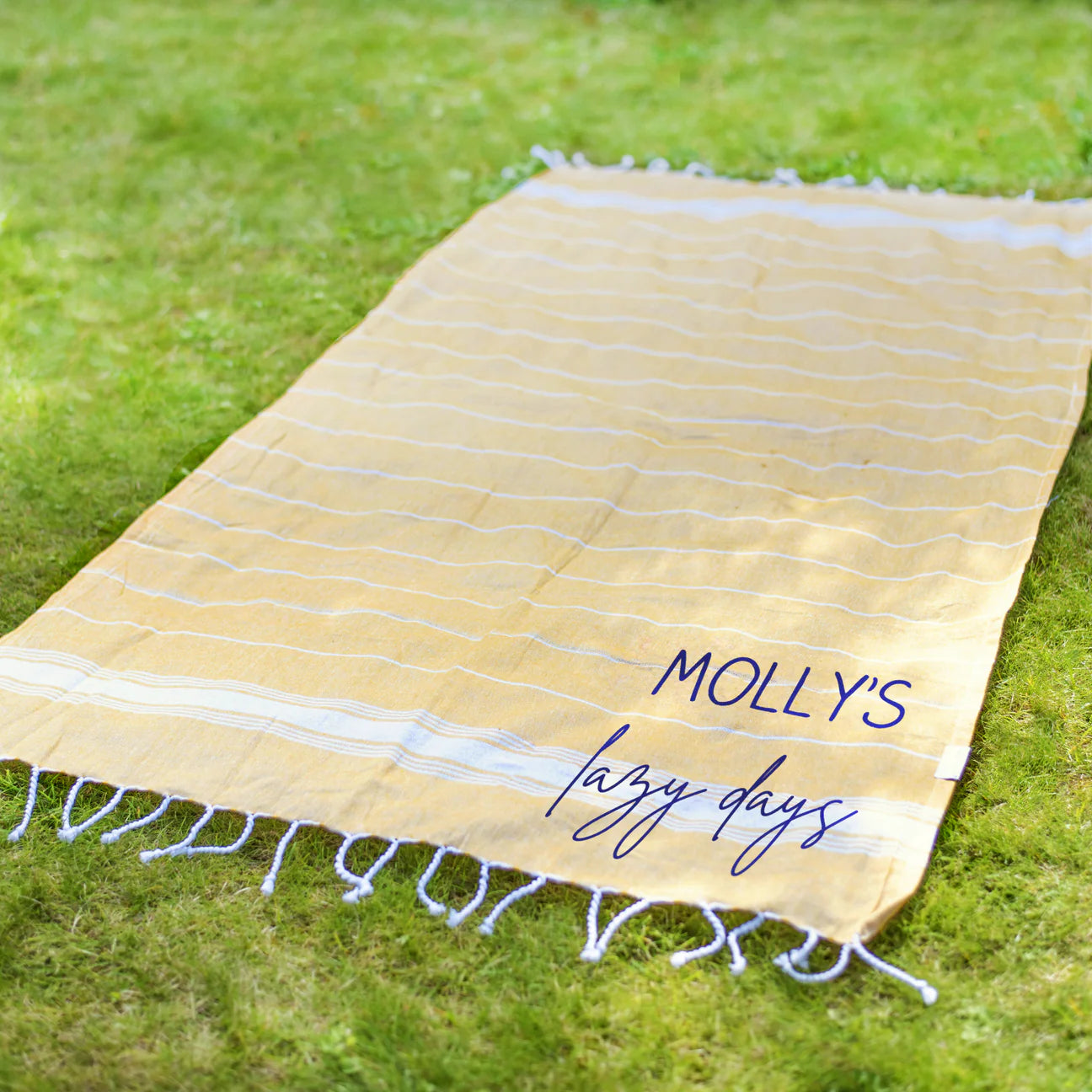 Personalised Square Yellow Picnic Blanket